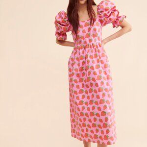 Megan Crosby Sophie Strawberry Midi Dress